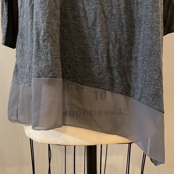 Lane Bryant long sleeve asymmetrical lightweight tunic with sheer bottom - Picture 2 of 5